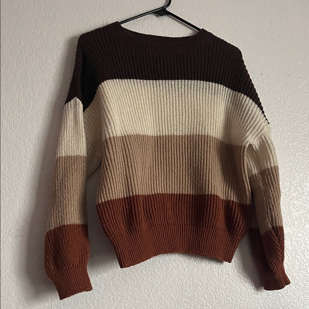 Striped Brown and Cream Sweater